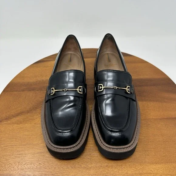 Sam Edelman Laurs Platform Lug Sole Loafers Size 8.5 Black Preppy Punk - Picture 3 of 16